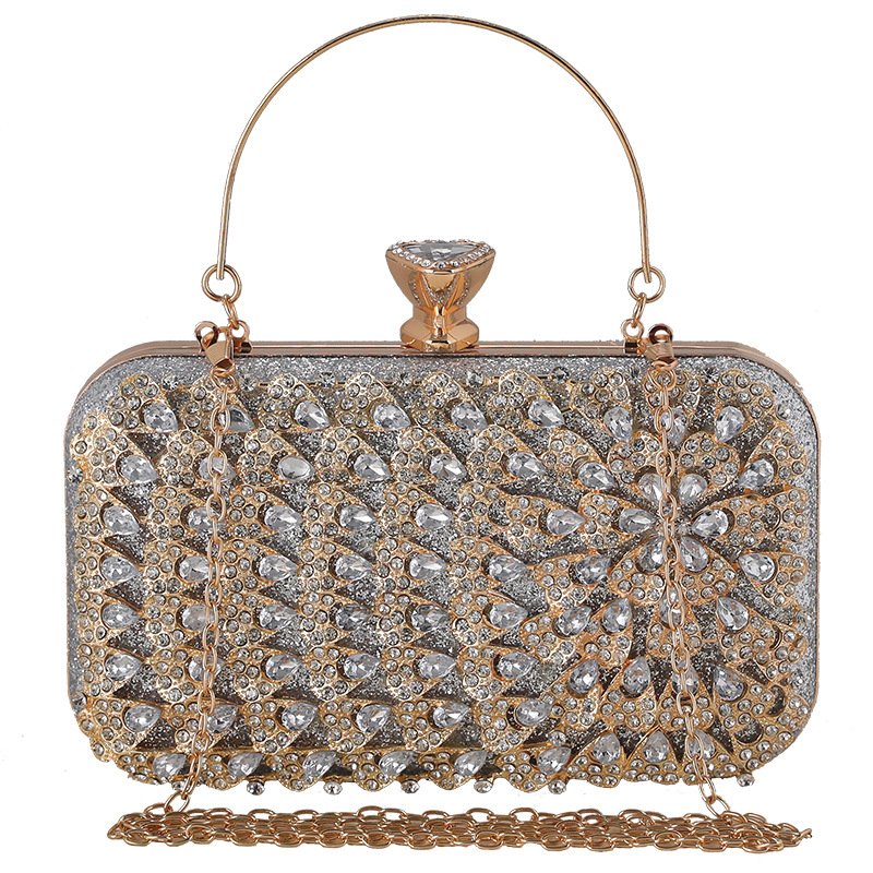 New diamond-encrusted evening bag Lady's handbag Banquet clutch dress evening bag