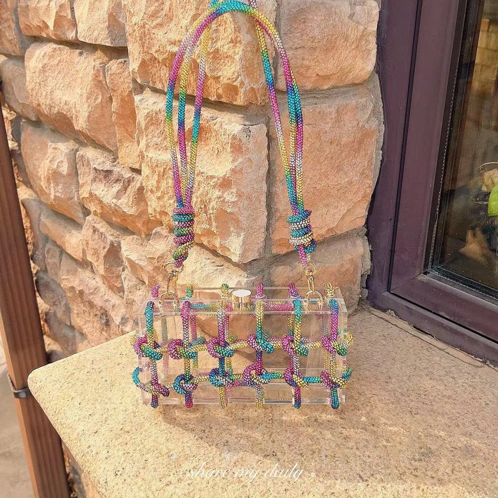 Party evening bag ladies small for women purse purple evening bags orange rhinestone evening clutches bag with luxury rhinestone