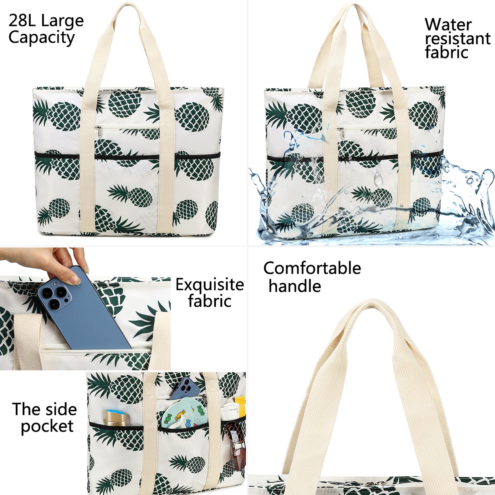 Waterproof new style popular price durable canvas handbag shopping beach bag