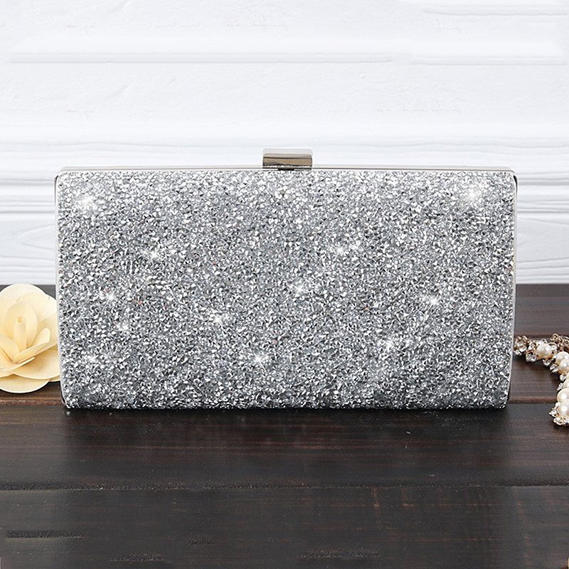 fashion women bling party wedding vintage gold silver black glitter evening envelope clutches