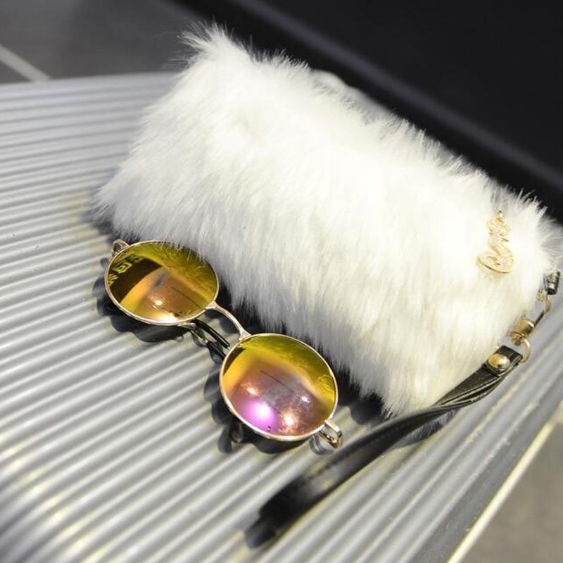 Winter Faux Fur Ladies Coin Purse Mini Evening Bags Clutch Bag