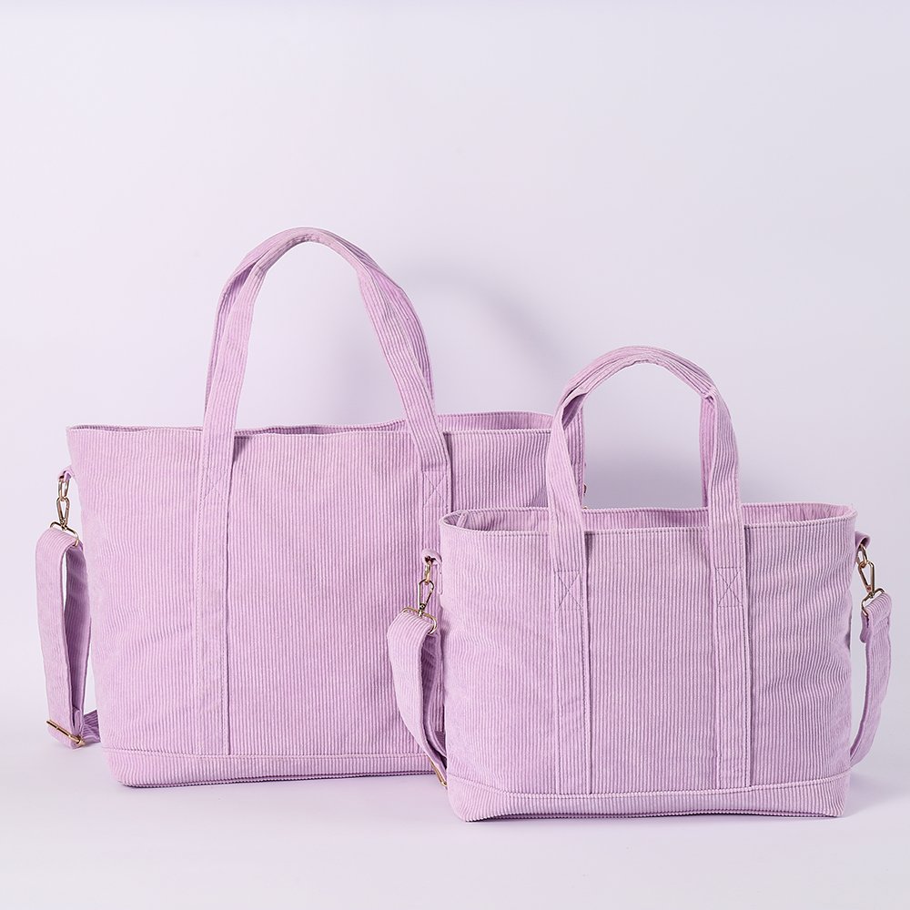 Ladies Zipper New Handbags 2023 Trending Tote Bags Corduroy Tote Laptop Zipper Hand Bag Shopping Travel Women'S Work Tote Bags