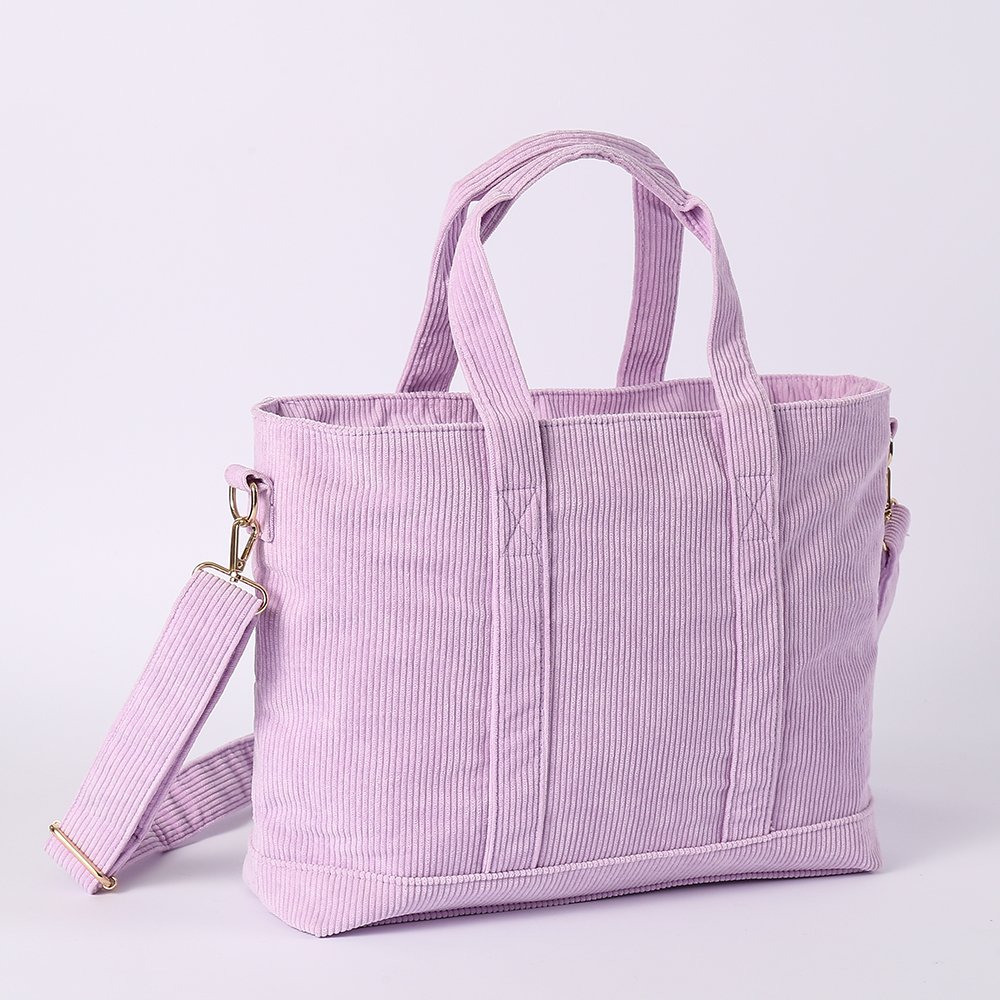 Ladies Zipper New Handbags 2023 Trending Tote Bags Corduroy Tote Laptop Zipper Hand Bag Shopping Travel Women'S Work Tote Bags