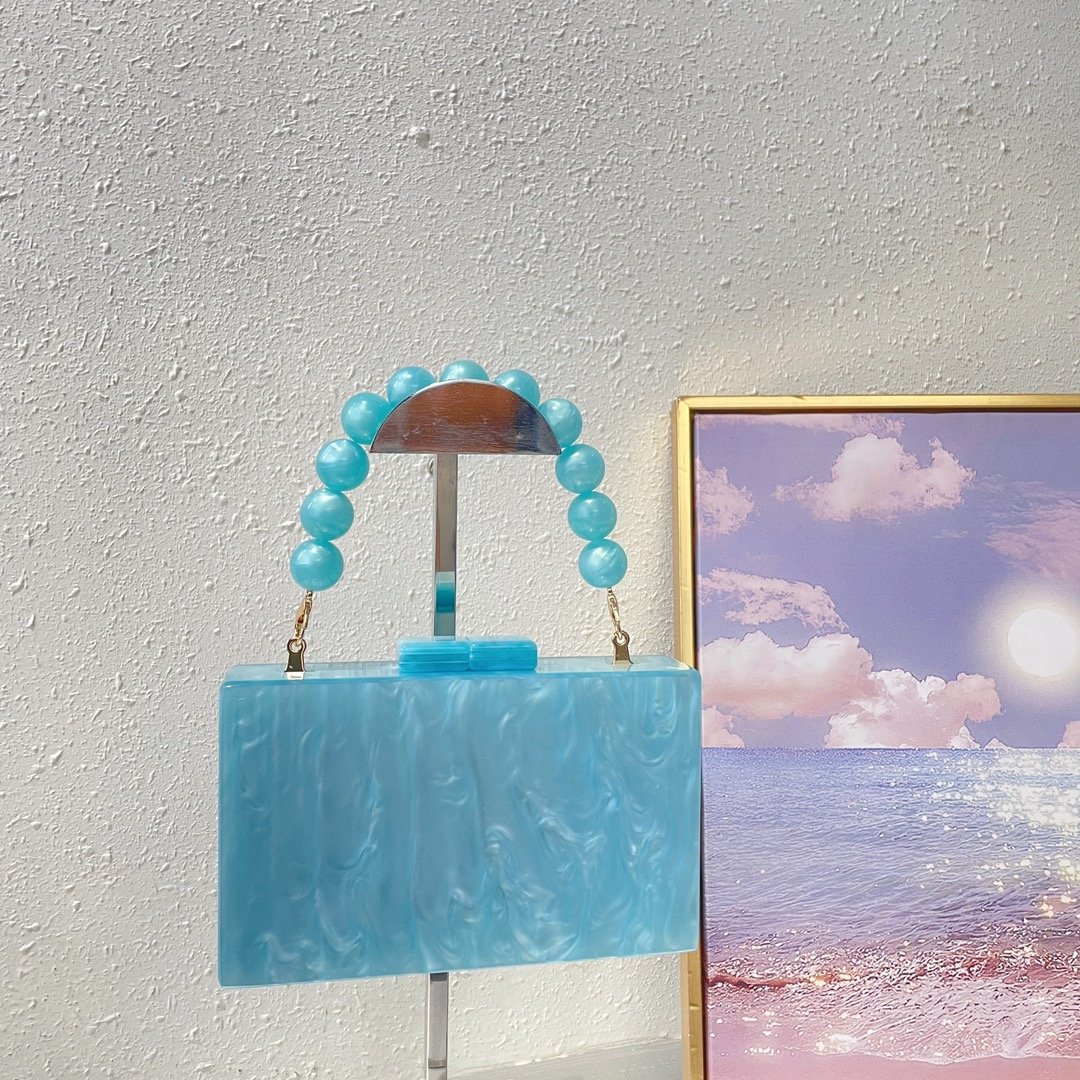 Hot Selling Wholesale Acrylic Shoulder Purse Ladies Crossbody Acrylic Evening Bags Custom Acrylic Beads Bag