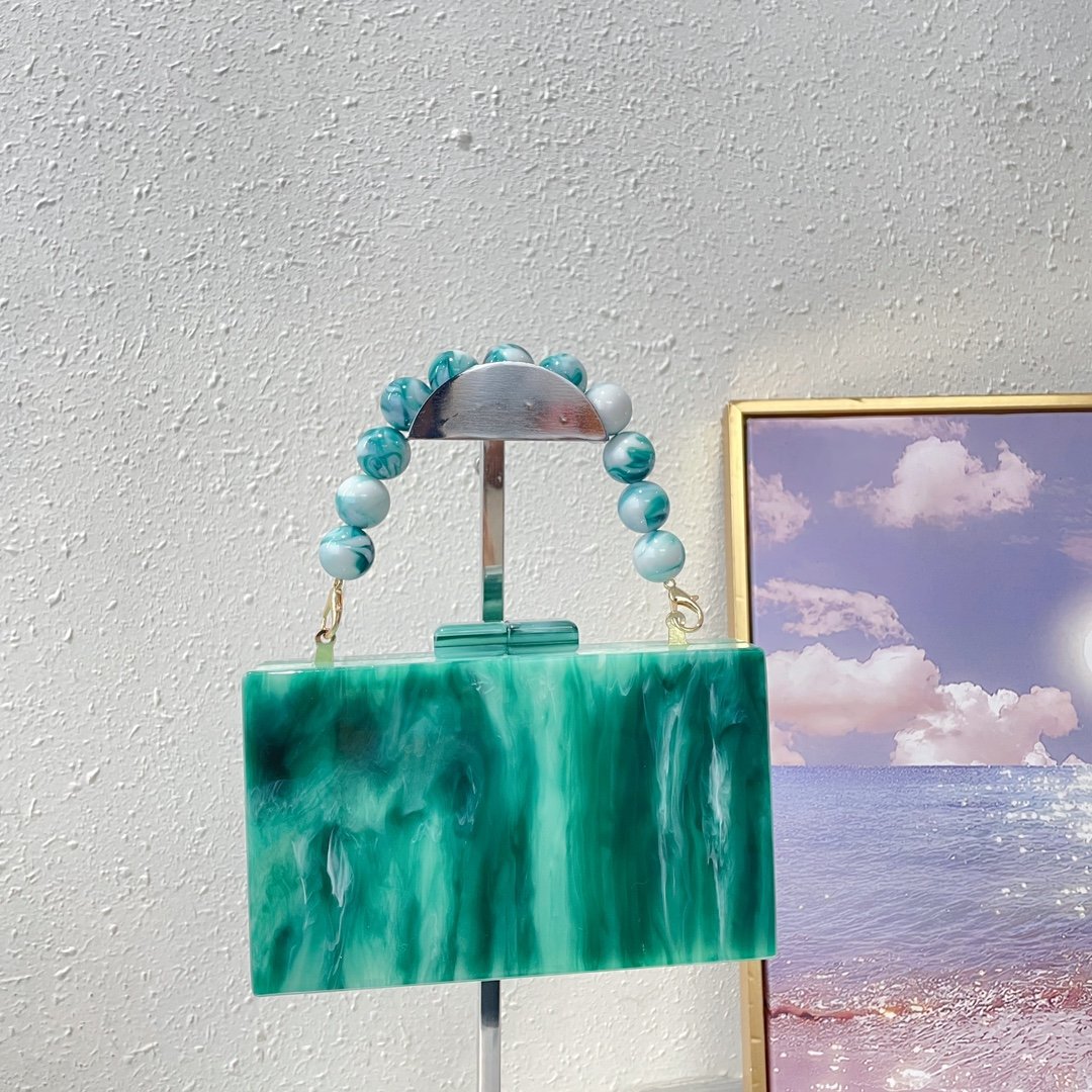 Hot Selling Wholesale Acrylic Shoulder Purse Ladies Crossbody Acrylic Evening Bags Custom Acrylic Beads Bag