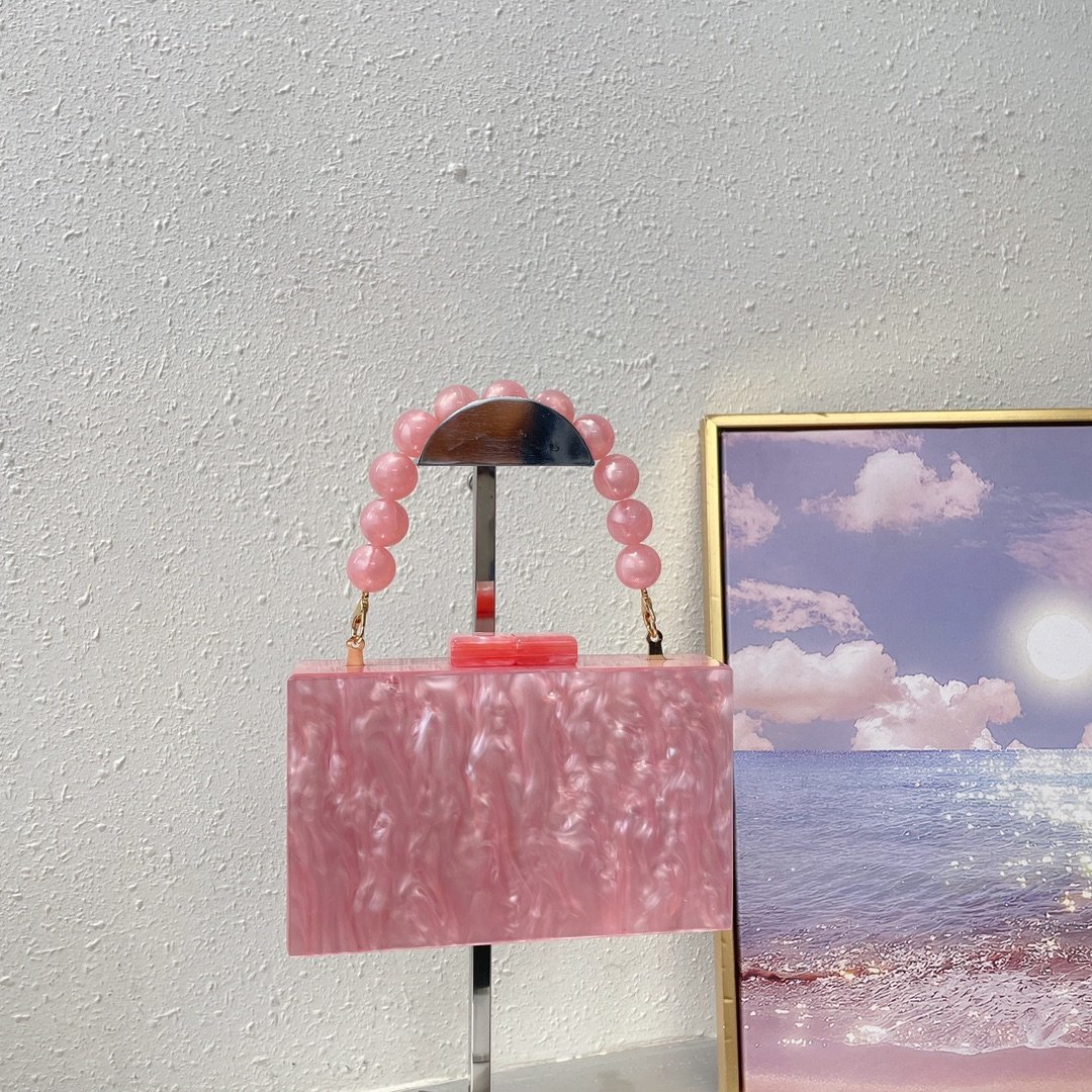 Hot Selling Wholesale Acrylic Shoulder Purse Ladies Crossbody Acrylic Evening Bags Custom Acrylic Beads Bag