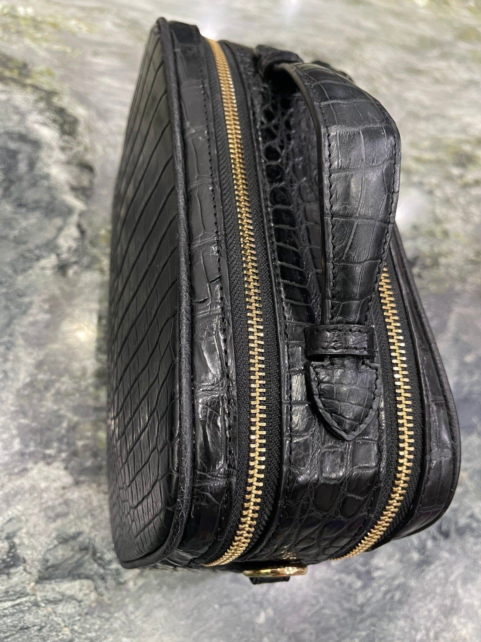 Wholesale Luxury Men's Clutch Genuine Crocodile Leather Long Wallet OEM/ODM Own Design for Men's Leather Clutch Bags