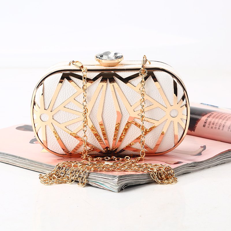 Factory Direct Wholesale Classic Evening Bag Pu Fabric Metal Net Frame Clutch Spot Supply For Women Party Prom Banquet