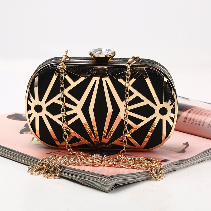 Factory Direct Wholesale Classic Evening Bag Pu Fabric Metal Net Frame Clutch Spot Supply For Women Party Prom Banquet