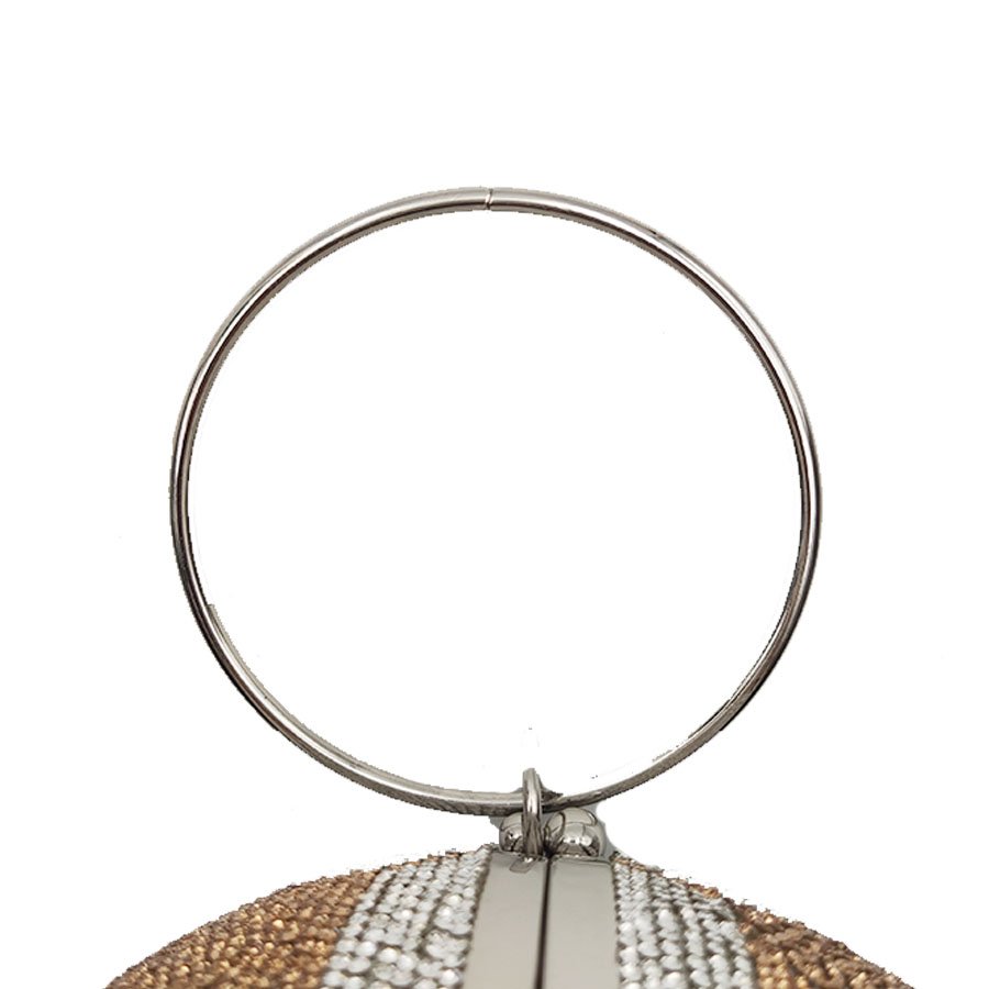 Custom Bags manufacturer glitter rhinestone golden soccer bag children designer evening cross body side bags for ladies 3043