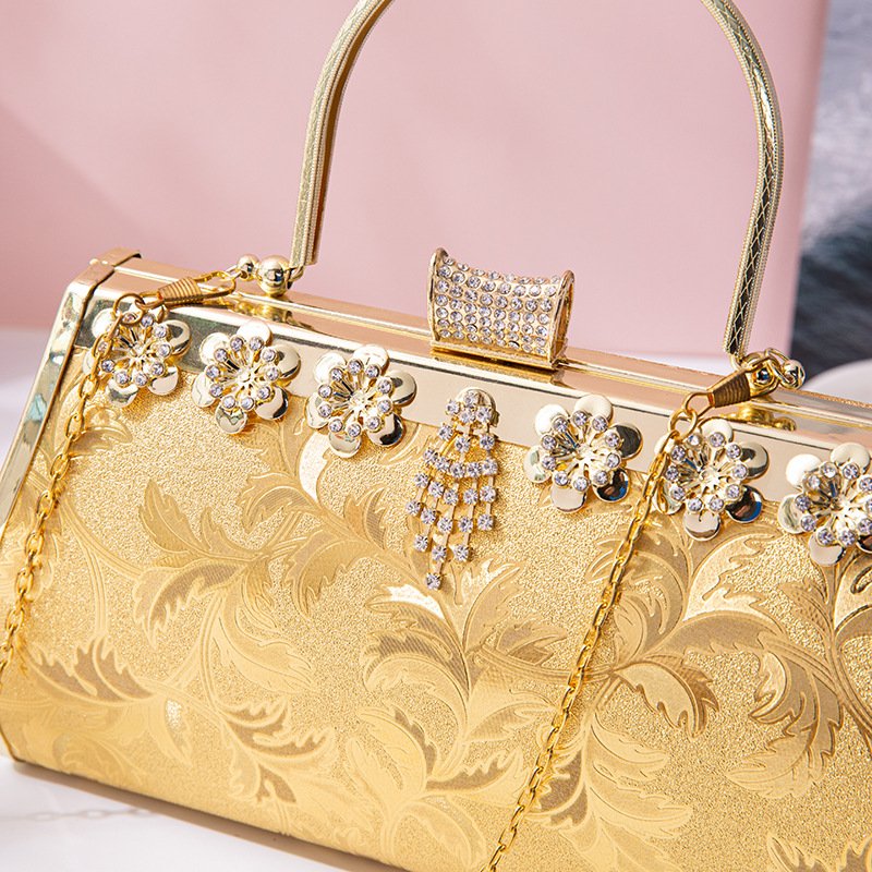 Luxury wholesale women's bag wallets with rhinestones Clutch Bridal Purse With Pearls Beads Pearl Evening Bag