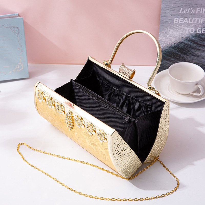 Luxury wholesale women's bag wallets with rhinestones Clutch Bridal Purse With Pearls Beads Pearl Evening Bag