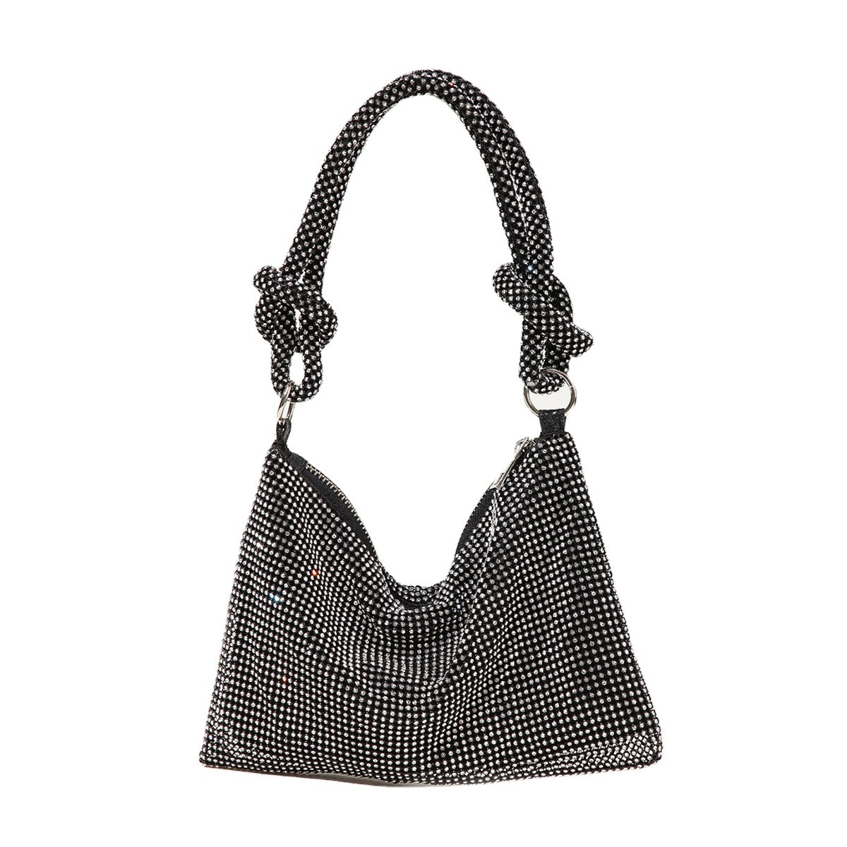 2022 new develop full diamond evening bag Tide flash knotted rhinestones pure handmade evening bag