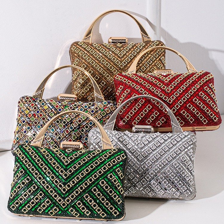 Women Vintage Rhinestone Banquet Chain Bag Diamonds Ladies Evening Clutch Purses Handbag