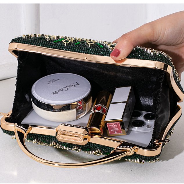 Women Vintage Rhinestone Banquet Chain Bag Diamonds Ladies Evening Clutch Purses Handbag