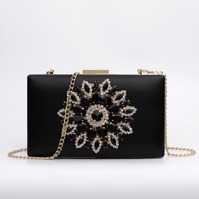 Fashion dinner Pu leather diamond white clutch bag wedding ladies bridal purse for women