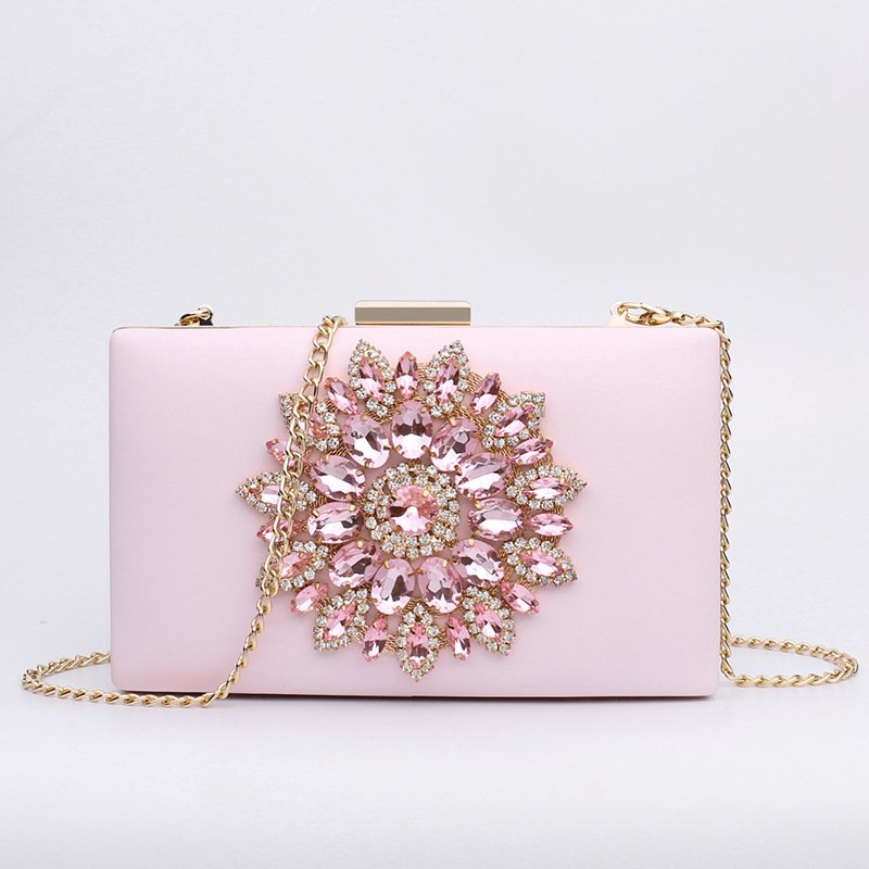 Fashion dinner Pu leather diamond white clutch bag wedding ladies bridal purse for women