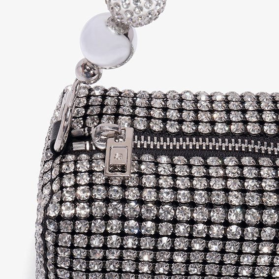 Factory wholesale low MOQ large capacity diamond square ladies luxury rhinestone evening bag