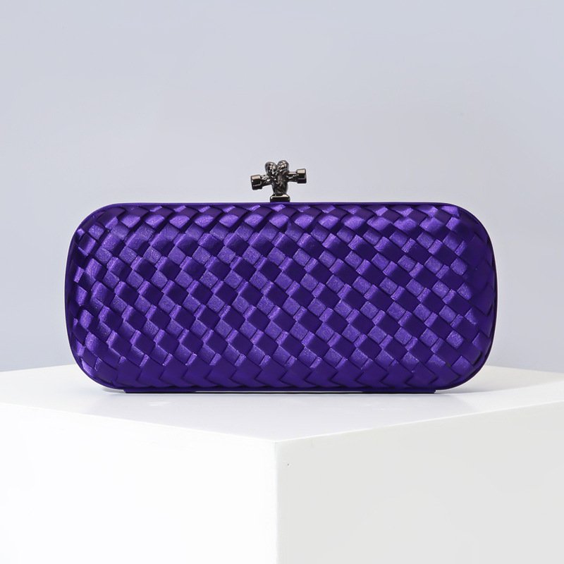 Unique Silk hand-woven ladies clutch purse simple shoulder evening bag small handbag