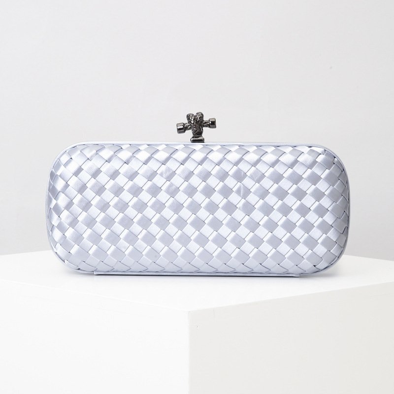 Unique Silk hand-woven ladies clutch purse simple shoulder evening bag small handbag