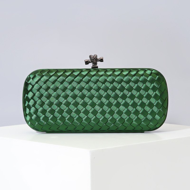 Unique Silk hand-woven ladies clutch purse simple shoulder evening bag small handbag