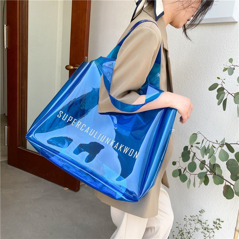 Custom Design Beach PVC Tote Bag With Logo Luxury Jelly Shopping Bag Handbags For Women