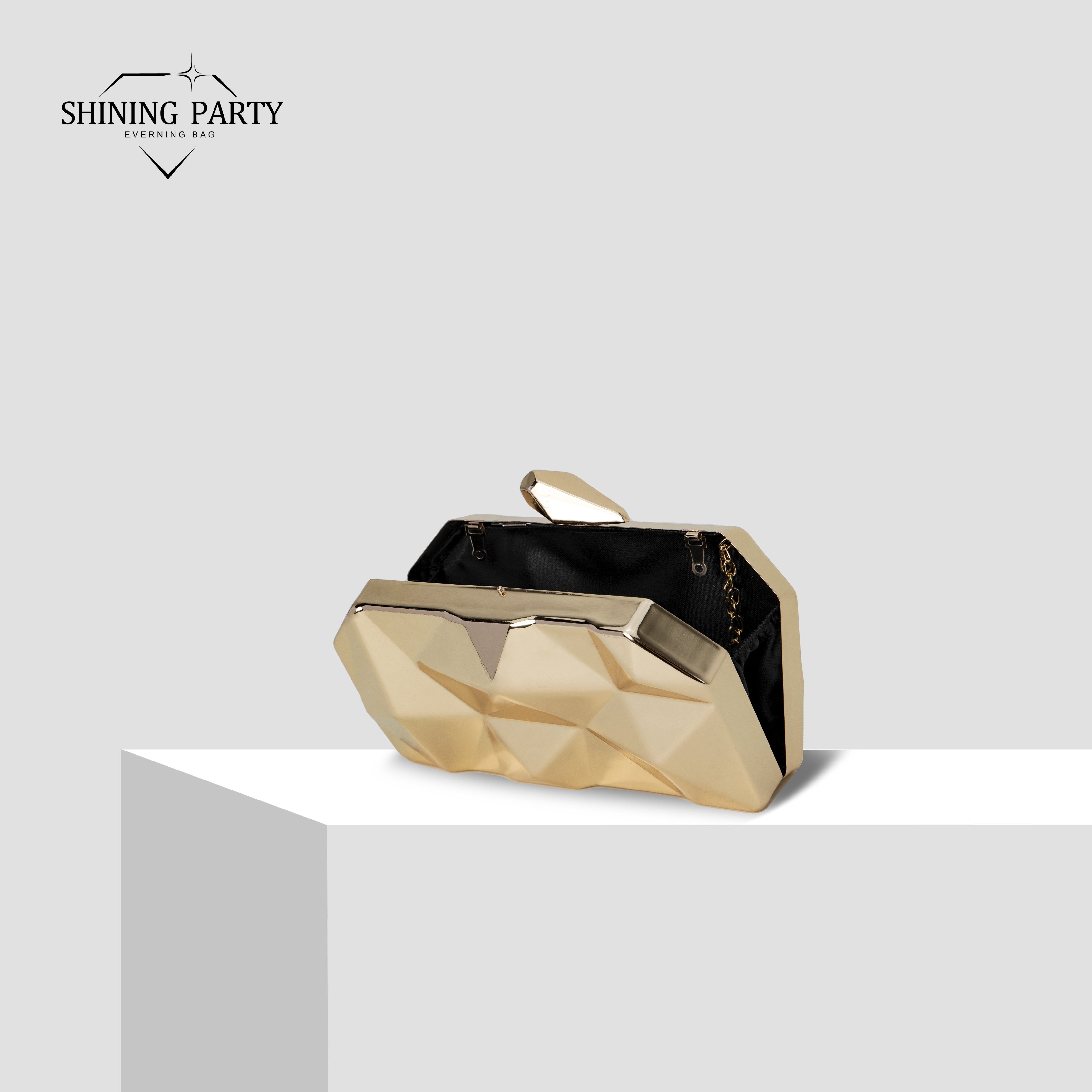 New Guangzhou Goods Odm Stylish Girls Bag Gold Clutch Purse Shine Luxury Brand Stylish Evening Bags Party Handbags South Africa
