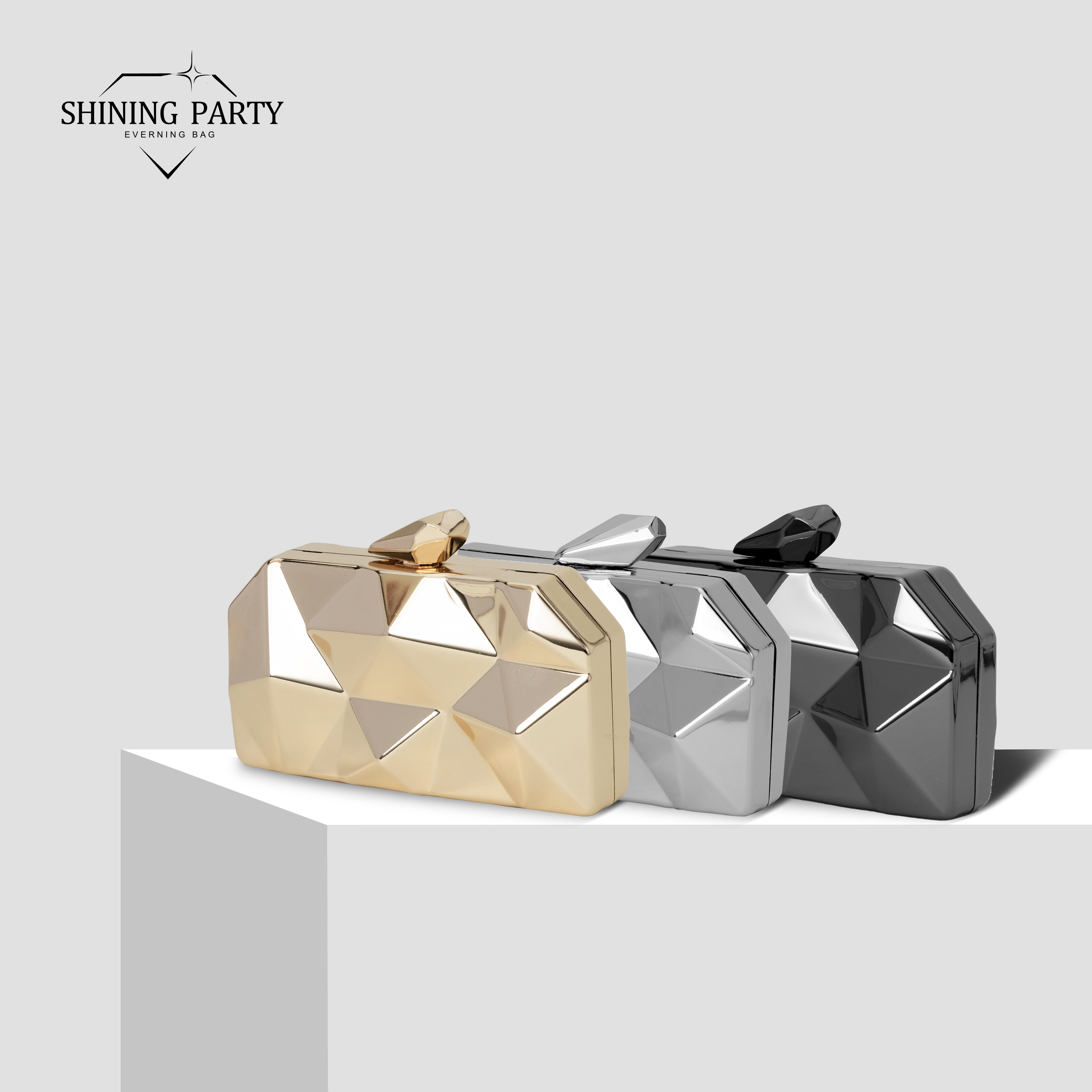 New Guangzhou Goods Odm Stylish Girls Bag Gold Clutch Purse Shine Luxury Brand Stylish Evening Bags Party Handbags South Africa