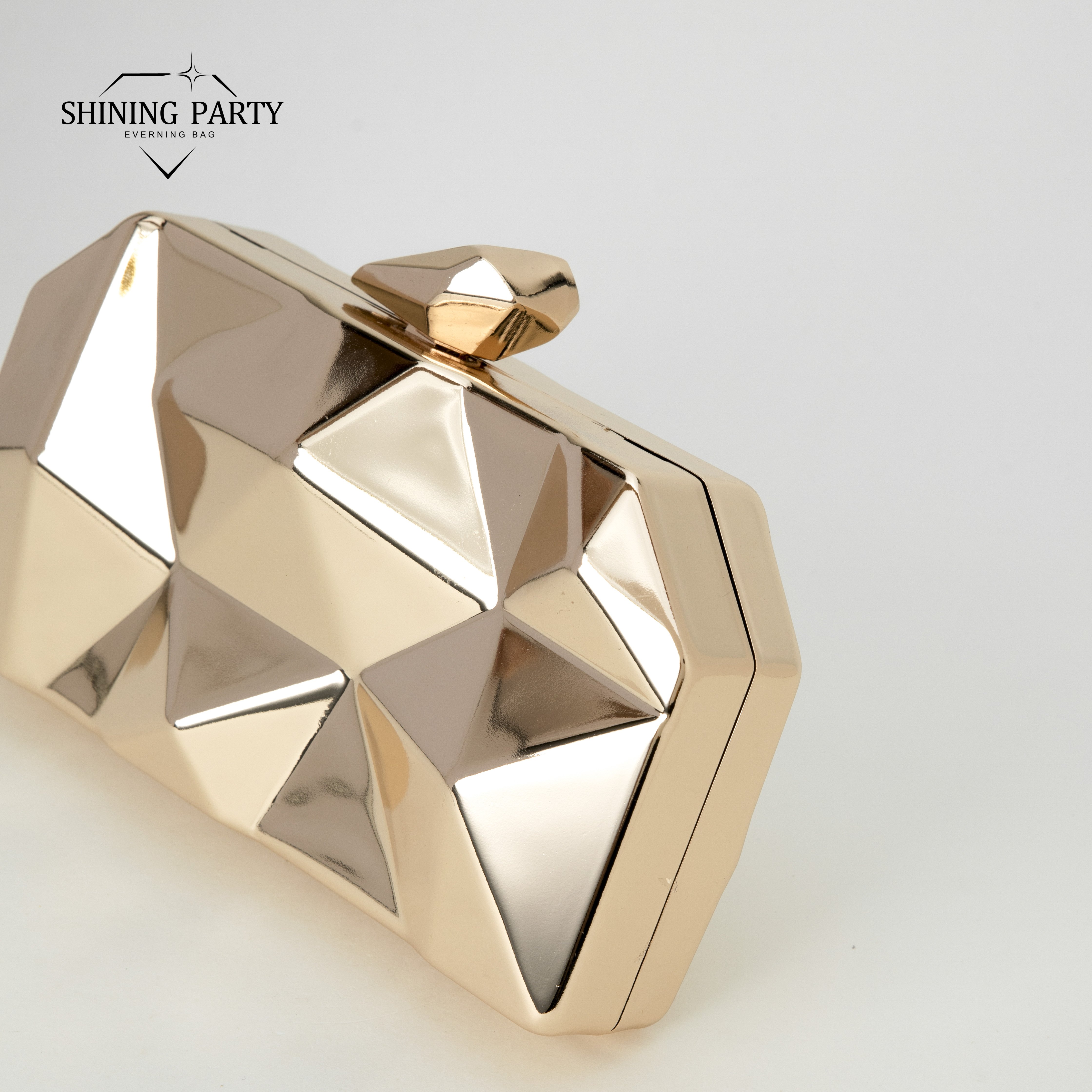 New Guangzhou Goods Odm Stylish Girls Bag Gold Clutch Purse Shine Luxury Brand Stylish Evening Bags Party Handbags South Africa