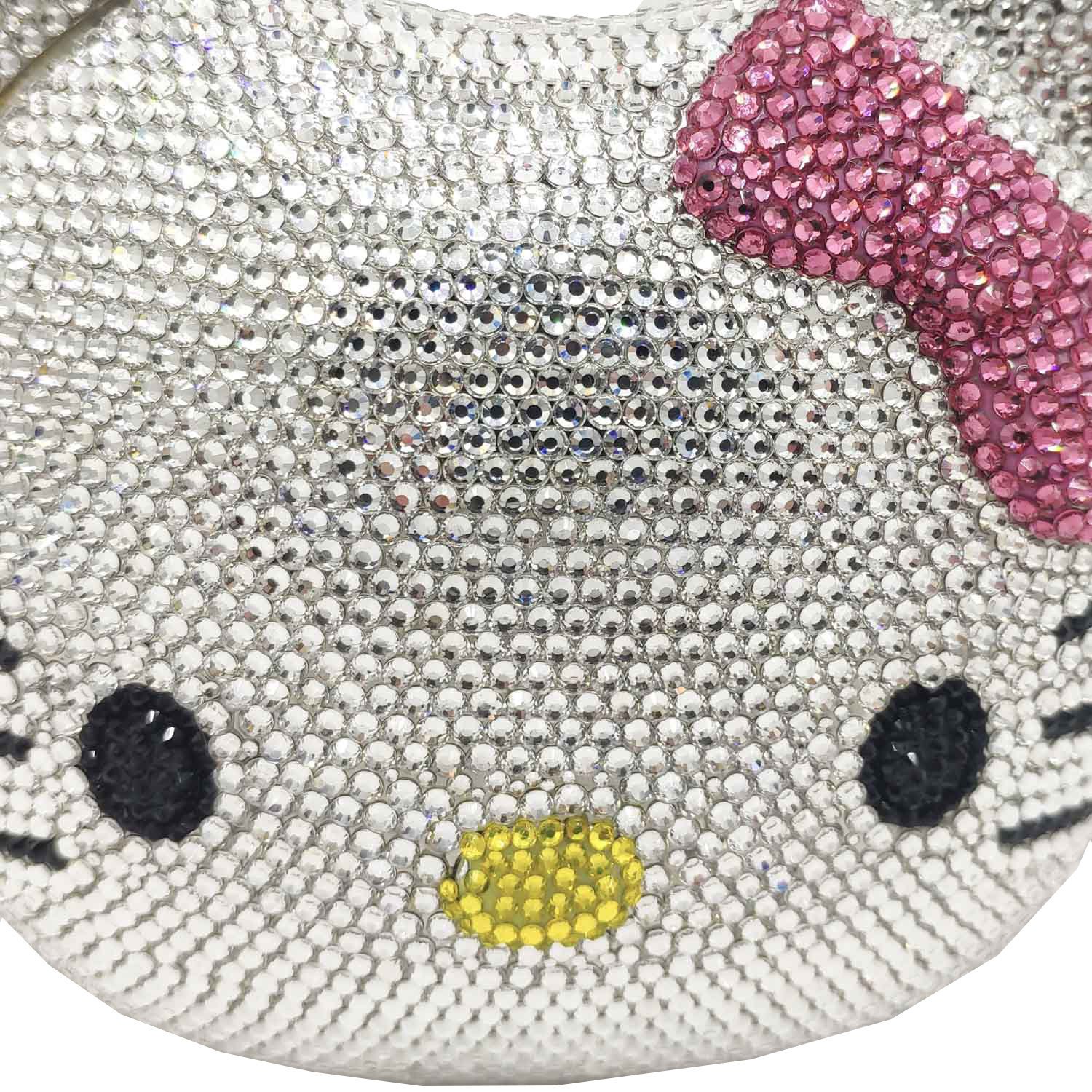 Evening Party Purse Factory Wholesales Luxury Fully Crystal Rhinestone Clutch Evening Bag For Formal Party 3d Cat Purse