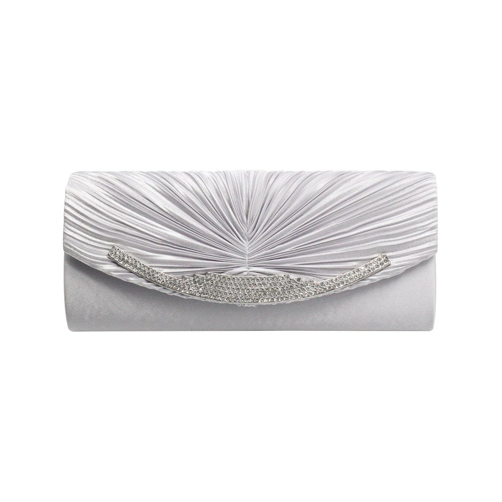 Fashionable plain silk drape rhinestone lady's hand bag Single shoulder cross bag Evening bag