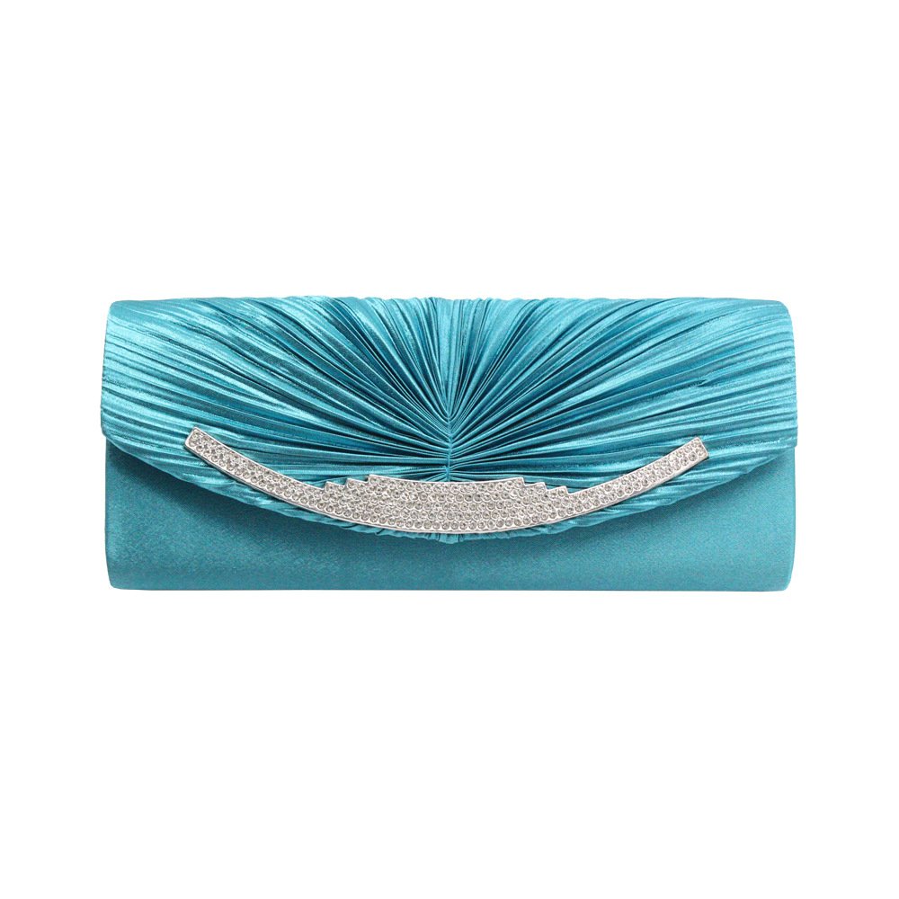 Fashionable plain silk drape rhinestone lady's hand bag Single shoulder cross bag Evening bag
