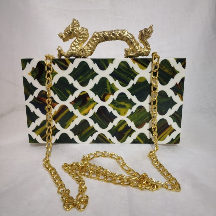 Resin Wooden Fancy Clutch Bag Top Quality fashion ladies cross body party bag wedding women resin and wood purses evening clutch
