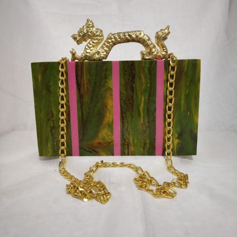 Resin Wooden Fancy Clutch Bag Top Quality fashion ladies cross body party bag wedding women resin and wood purses evening clutch