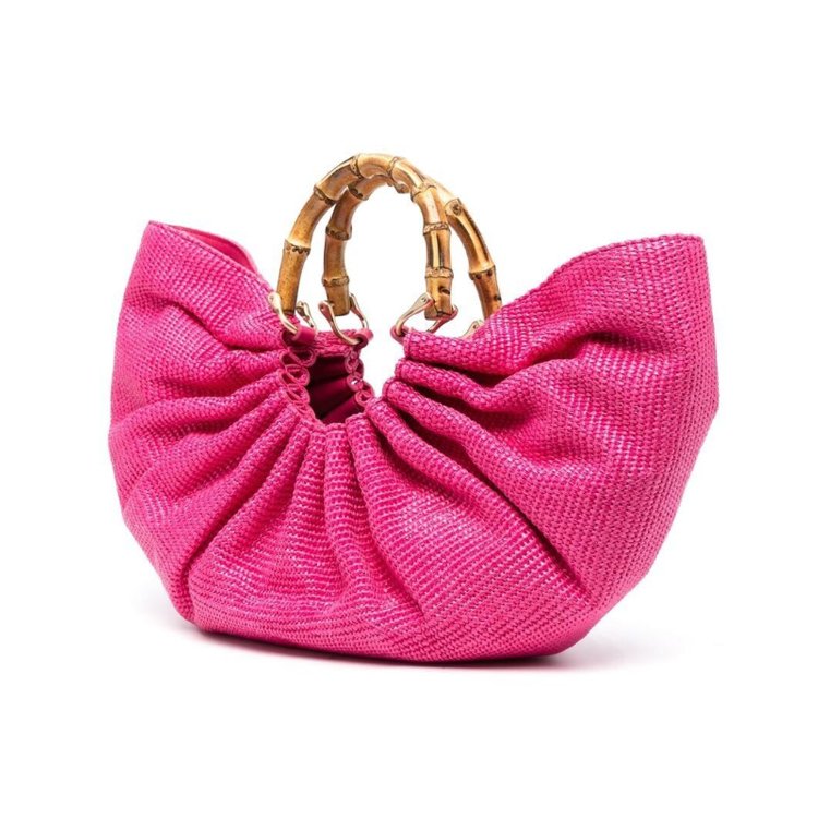 Paparazzi PA0348 Sustainable Luxury Pvc Woman Clutch Bag Fashion Handbags With Bamboo Handle