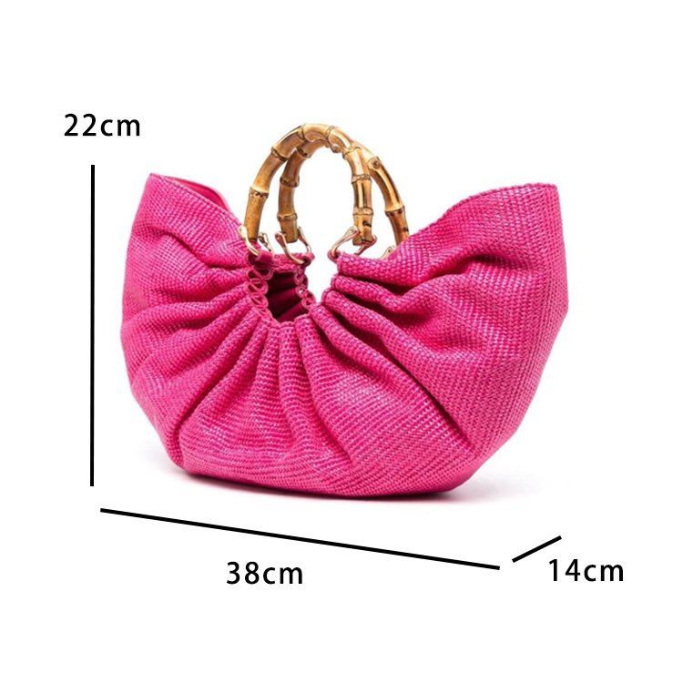 Paparazzi PA0348 Sustainable Luxury Pvc Woman Clutch Bag Fashion Handbags With Bamboo Handle
