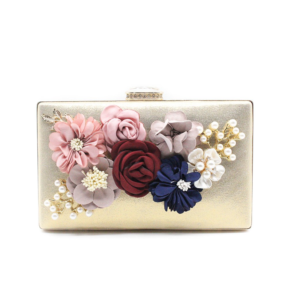 Hot sale Wholesale Custom China Makeup Cosmetic vintage clutch bag evening women flower clutch bag