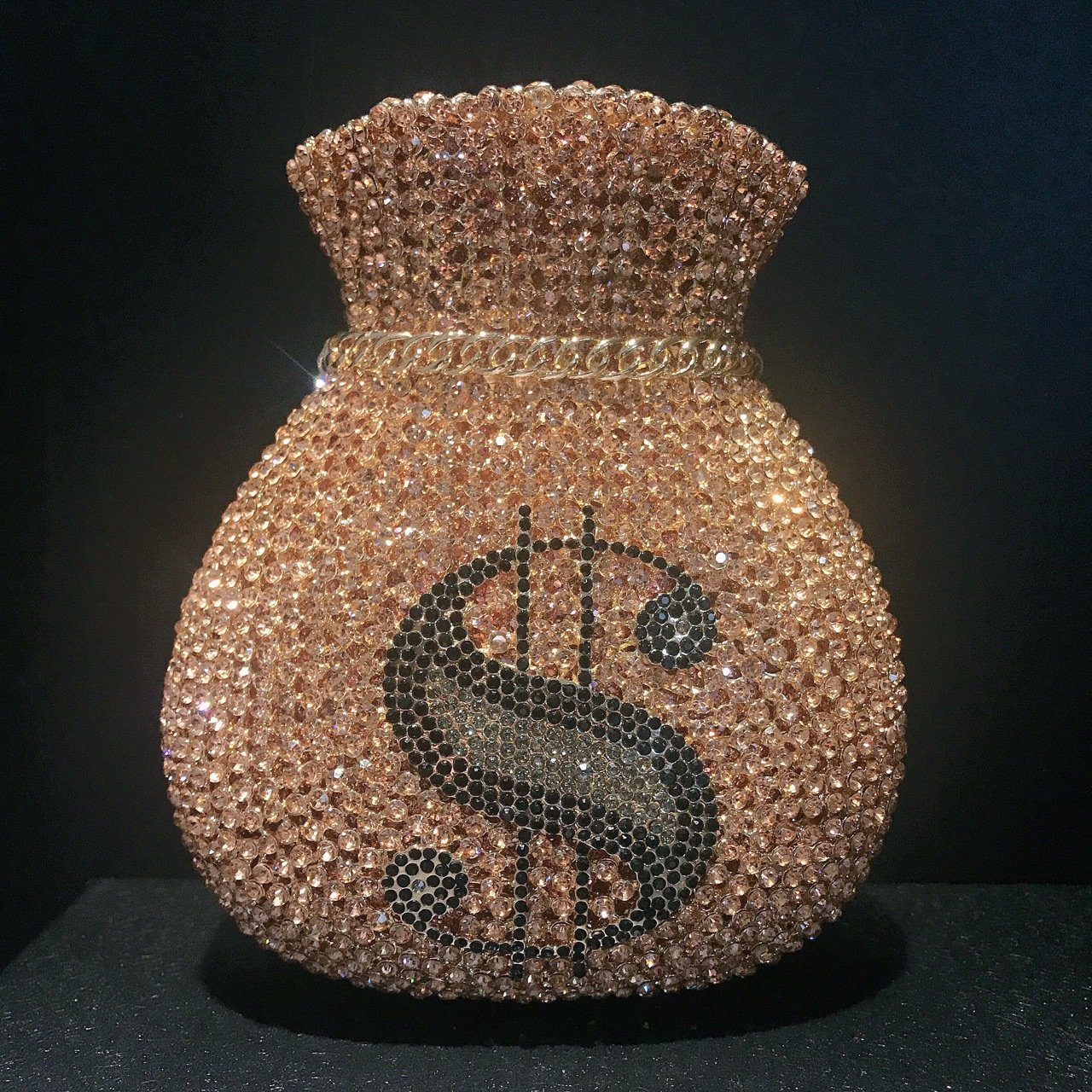 Luxury Us Dollar Sign Diamond Crystal Rhinestone Women Bling Clutch Purse Money Party Ball evening Bag