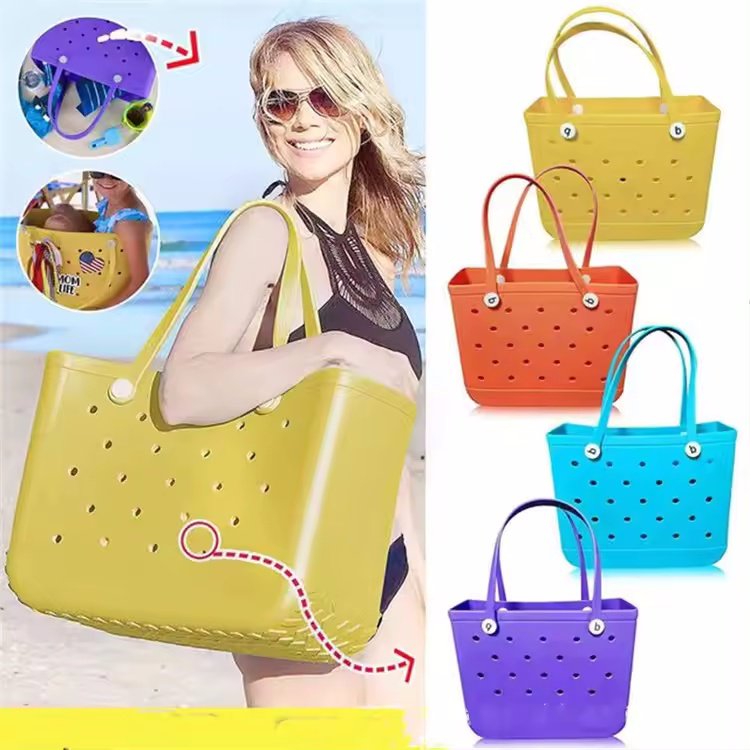 Fine Era Unisex Portable Waterproof Tote Bogg Bag Trend Shopping Eva Beach Tote Bag with Bogg Accessories and Inserts