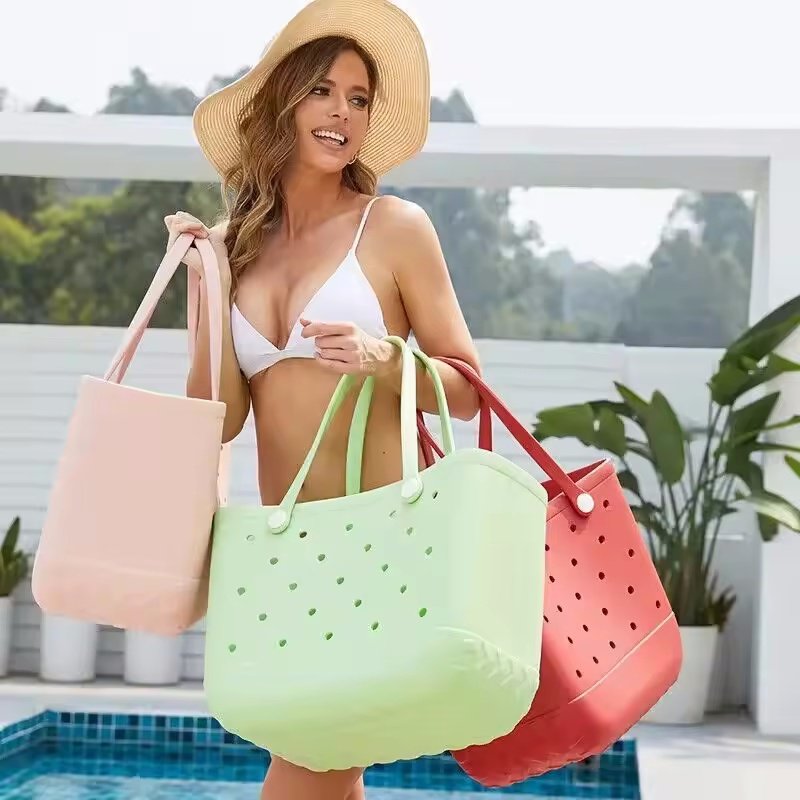 Fine Era Unisex Portable Waterproof Tote Bogg Bag Trend Shopping Eva Beach Tote Bag with Bogg Accessories and Inserts