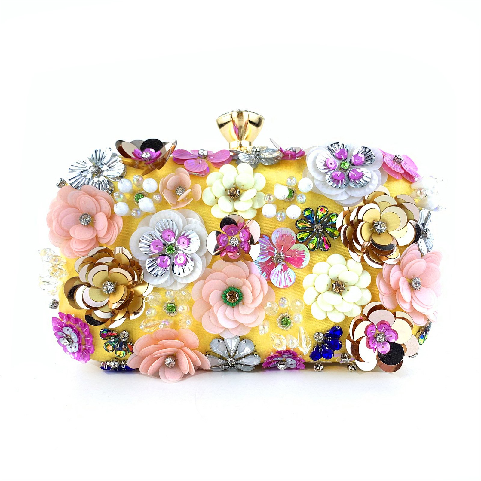 TS Mini Flower Decor Evening Bag Elegant Rhinestone Clutch Bag, Women's Exquisite Dinner Bag For Party For Carnaval