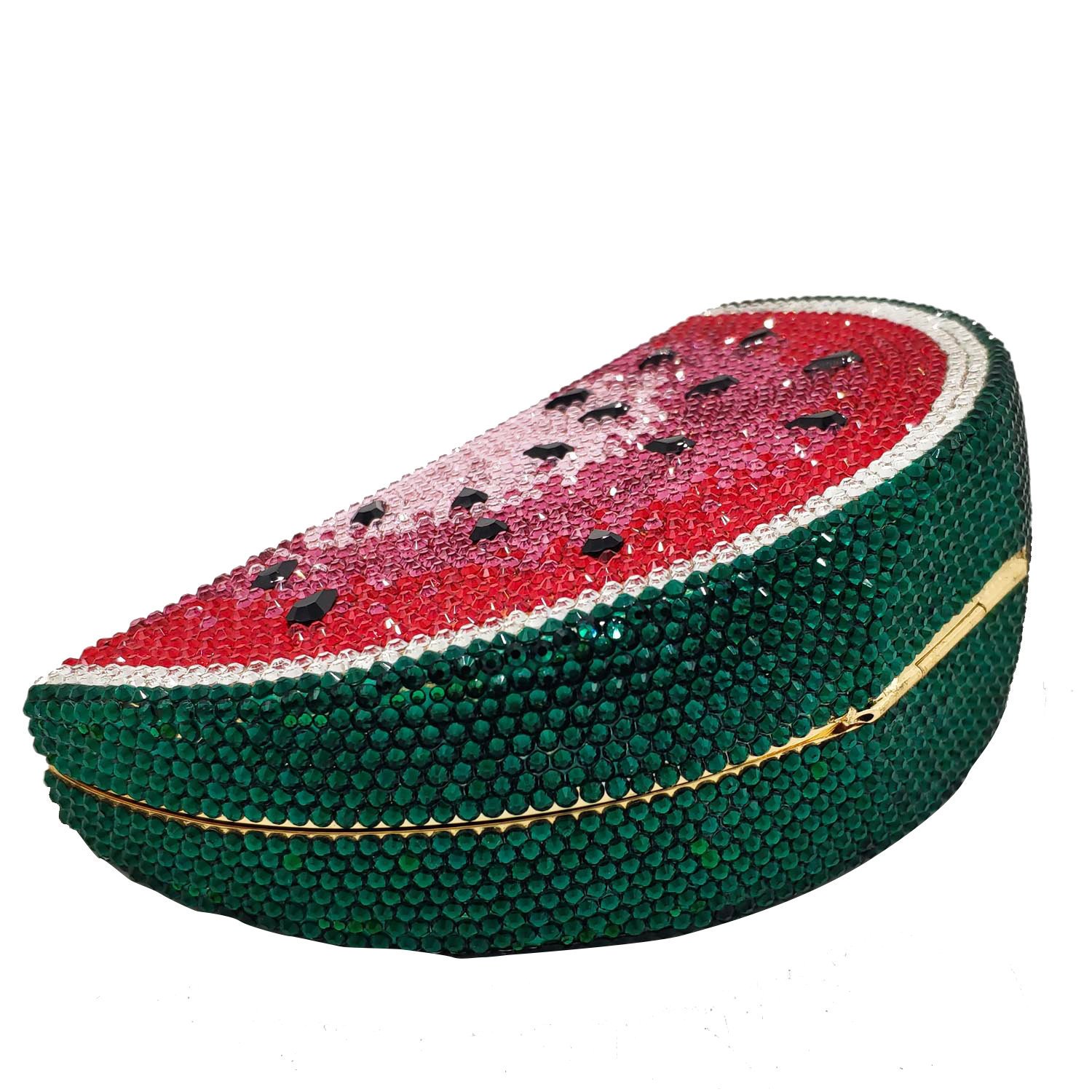 Women fruits purse handbag Watermelon style Rhinestone Bag Hollow Metal Crystal Evening Bag With Diamond Bag Ladies Clutch