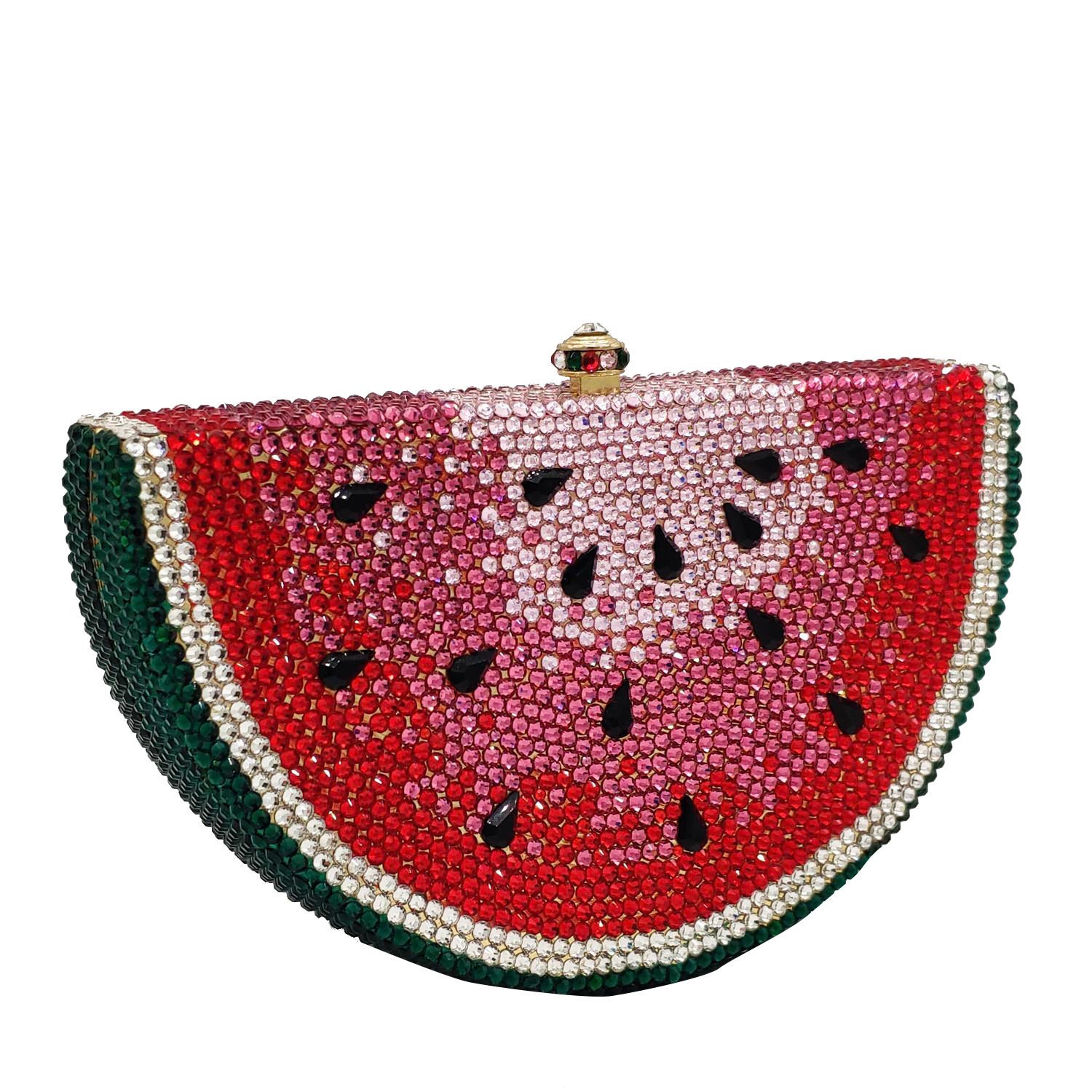 Women fruits purse handbag Watermelon style Rhinestone Bag Hollow Metal Crystal Evening Bag With Diamond Bag Ladies Clutch
