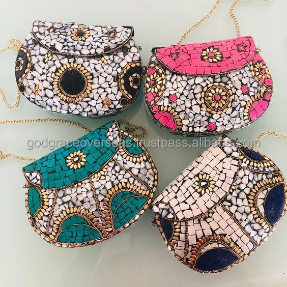 Popular Custom Wheat Straw Braided Women Purse Handwoven Mobile Coin Straw Clutch Bag Handbag