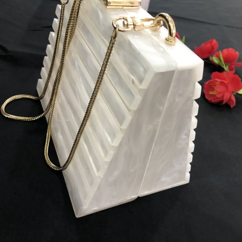 Factories Hot Sale Acrylic Bags Evening Bag Fashion Ladies Stone Pattern Fancy Party Clutch Bags