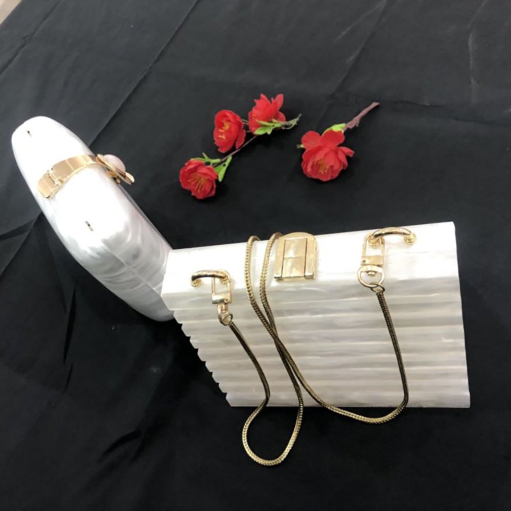Factories Hot Sale Acrylic Bags Evening Bag Fashion Ladies Stone Pattern Fancy Party Clutch Bags