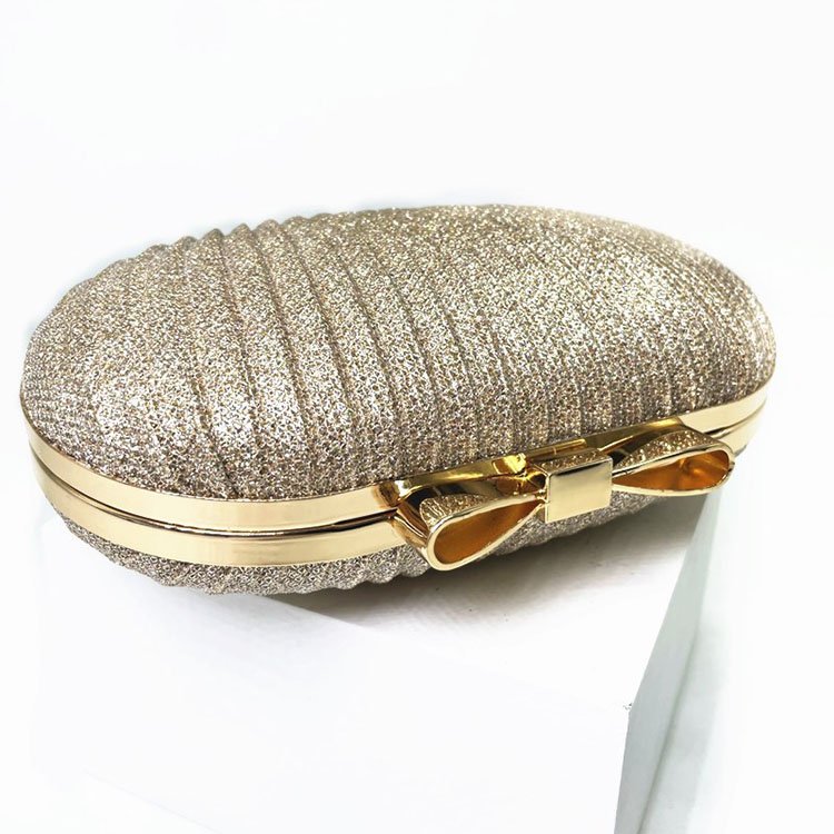New Trend Fashion Designer Sling Crossbody Pleated Oval Party Evening Clutch For Women