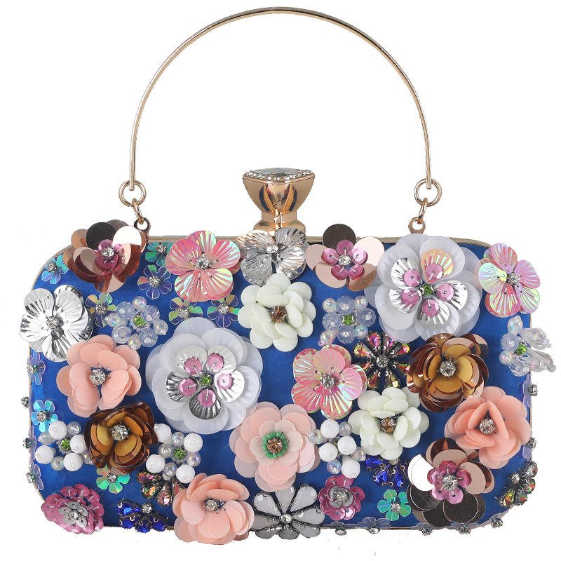Evening Bag Ladies Handmade Colorful Flower Beaded Bag Bridal Purse With Pearls Beads Pearl Evening Bag
