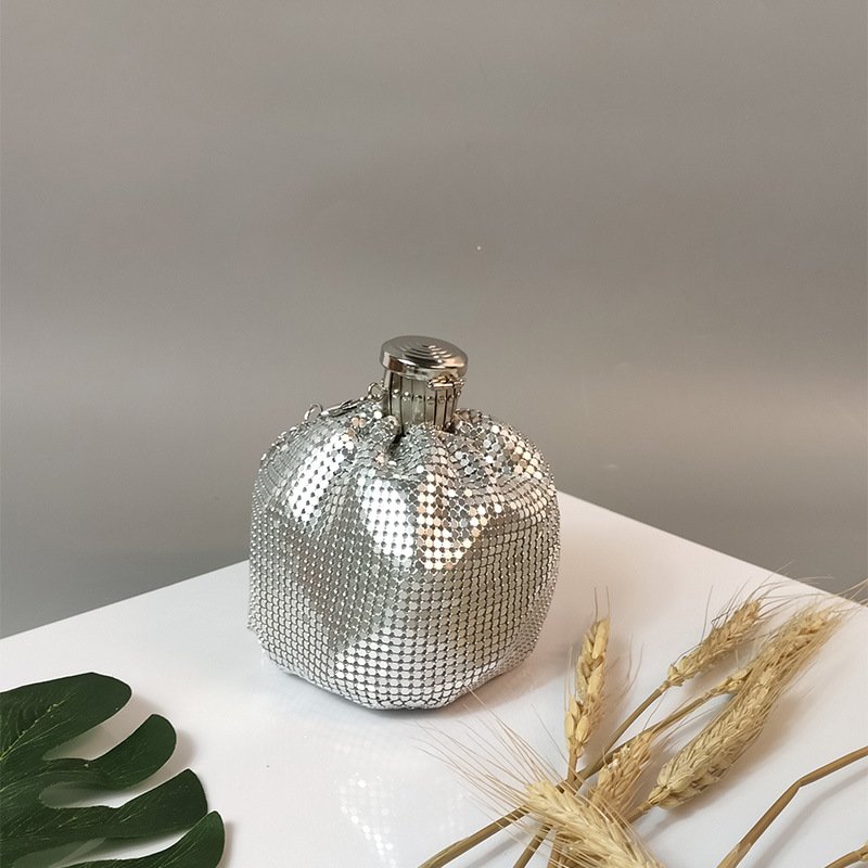 2024 Popular Fashion Bling Sequin Evening Bags Bottle Shaped Bags Shiny Metallic Party Purses Crystal Bucket Bags