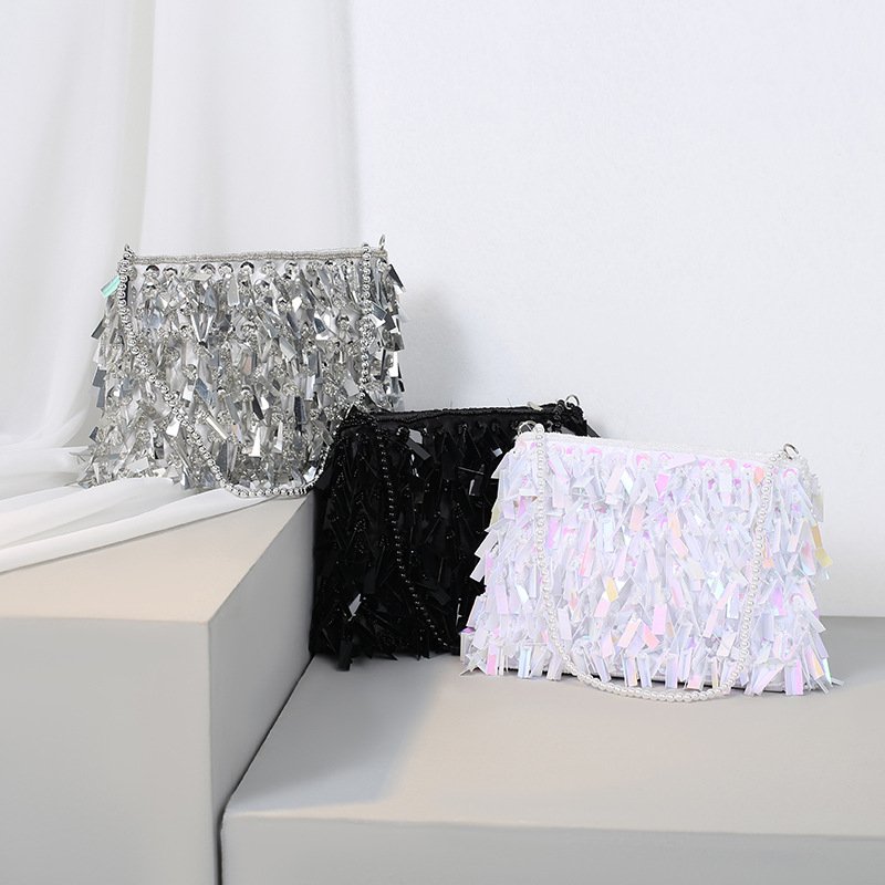 Fashion Women's Clutch Handbag Shoulder Bags Ladies Handmade Beaded Sequin Evening Bag